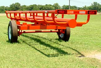 This is our 21� Four bale bumper pull model - Rear view